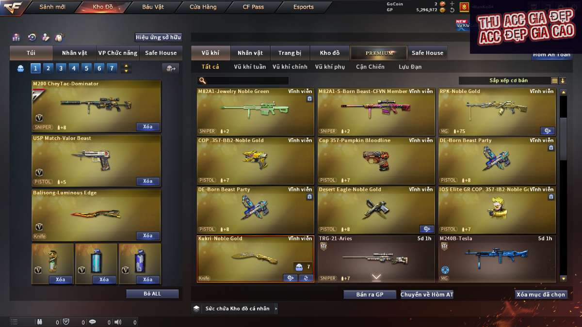 shop acc cf uy tin gia re